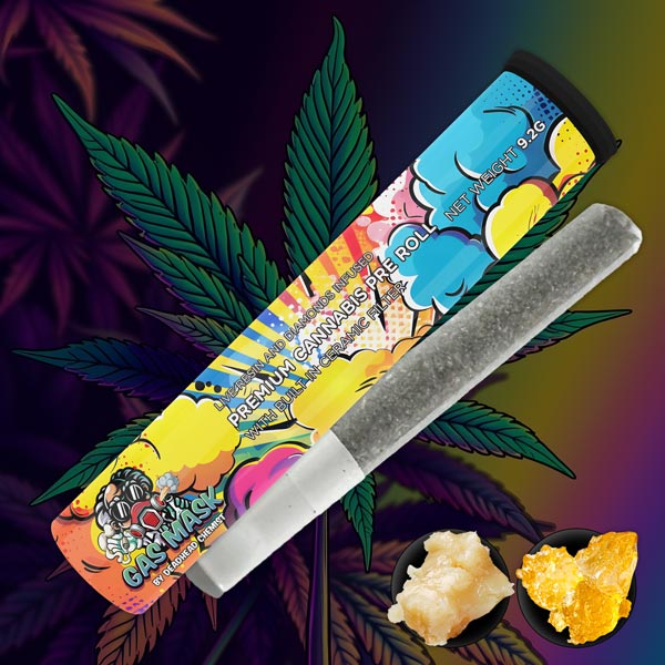 Infused cannabis pre-roll with mask