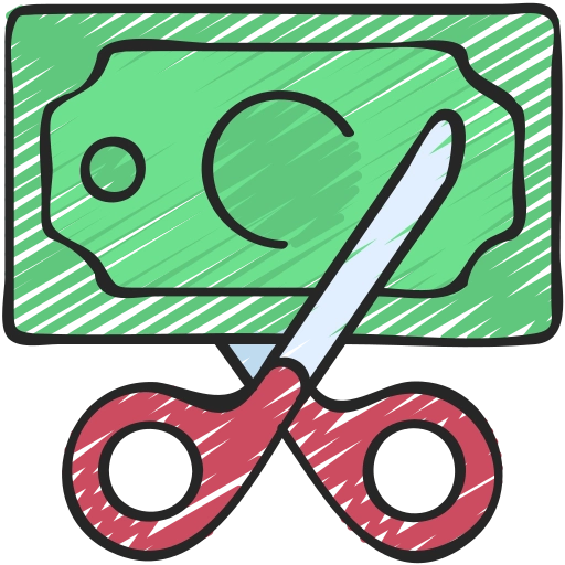 Man losing money illustration